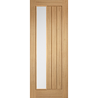 Lpd Oak Mexicano Pre-Finished Offset With Clear Glass Door
