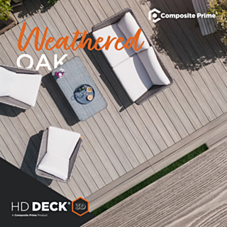 Composite Prime Hd Deck 3D Weathered Oak Deckboard 25X146X3600mm
