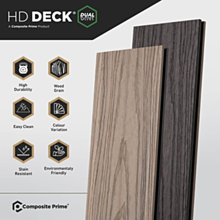 Composite Prime Hd Deck Dual Carbon / Antique Deckboard 22.5X143X3600mm